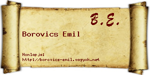 Borovics Emil névjegykártya